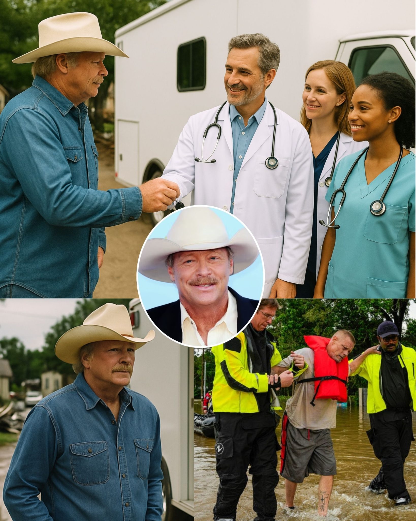 BREAKING: Alan Jackson Quietly Deploys “Healing Station” Mobile Clinic to Texas Flood Zones — “Healing Means More Than Just Rebuilding Homes”
